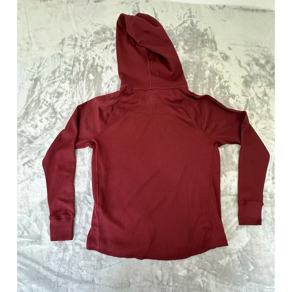 Adidas Hoodie Pullover Men's Size Medium Red Lightweight Thermal Long Sleeve EUC